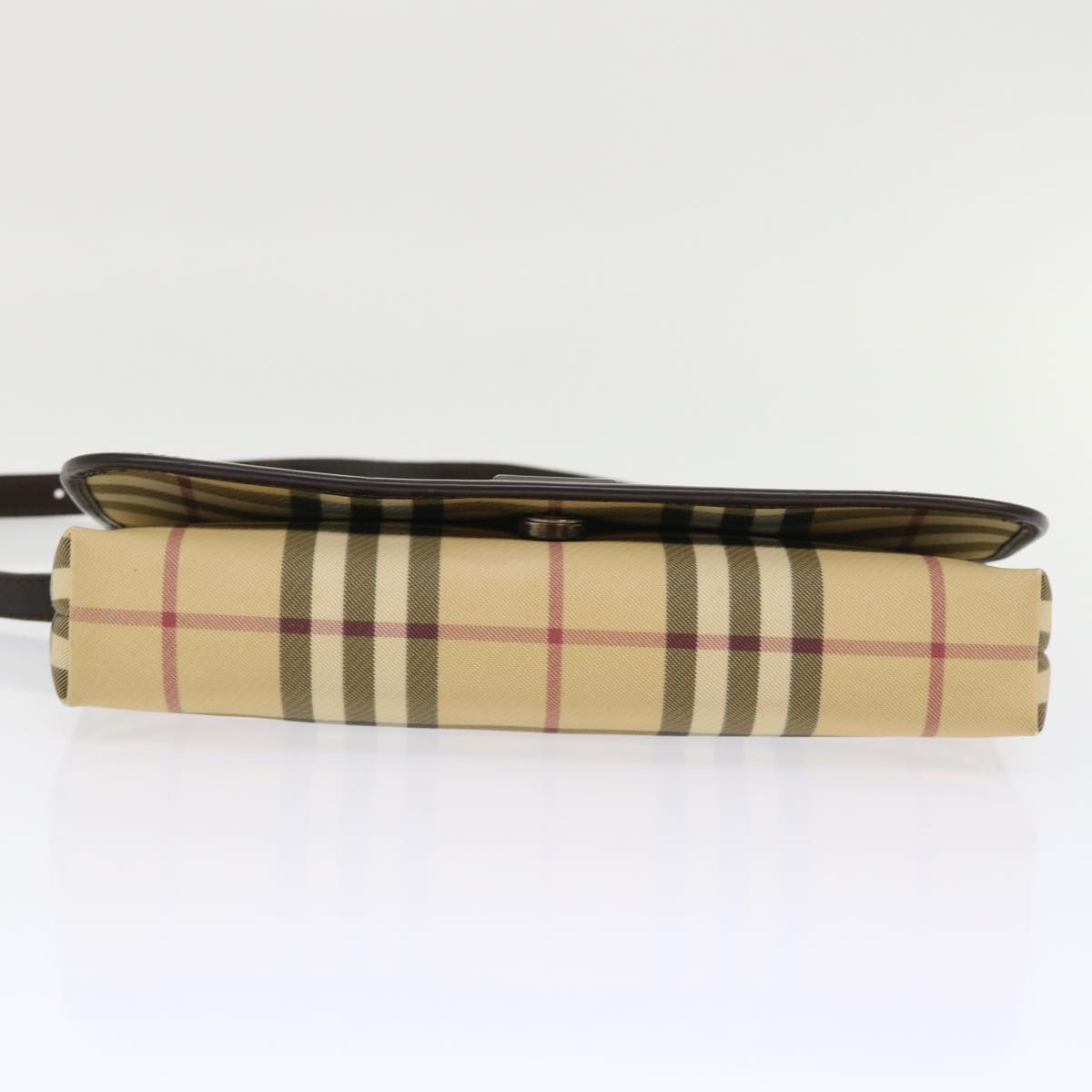 Burberry Nova Check Shoulder Bag PVC Leather Beige Auth yk7830B