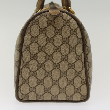 GUCCI GG Canvas Web Sherry Line Boston Bag PVC Leather Beige Green  yk7856