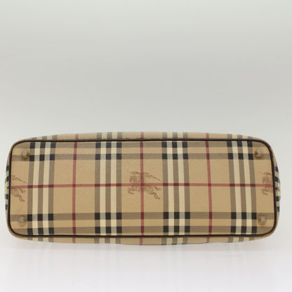 Burberry Nova Check Shoulder Bag PVC Leather Beige Dark Brown Auth yk7975