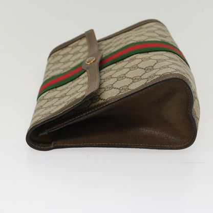 GUCCI GG Canvas Web Sherry Line Clutch Bag Beige Red Green 84.01.007  yk7987