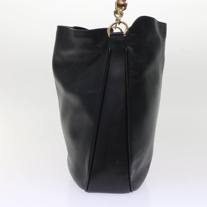 GUCCI Bamboo Shoulder Bag Leather 2way Black 001.2058.1577.0  yk8007B