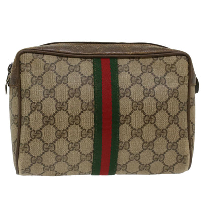 GUCCI GG Canvas Web Sherry Line Clutch Bag Beige Red Green 56.01.012  yk8055