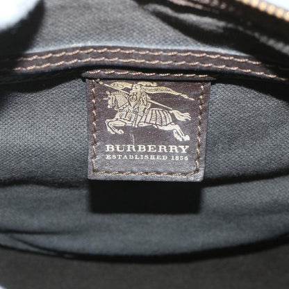 Burberry Nova Check Boston Bag PVC Leather Beige Auth yk9073