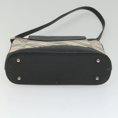 Burberry Nova Check Shoulder Bag Nylon Canvas Beige Auth yk9422