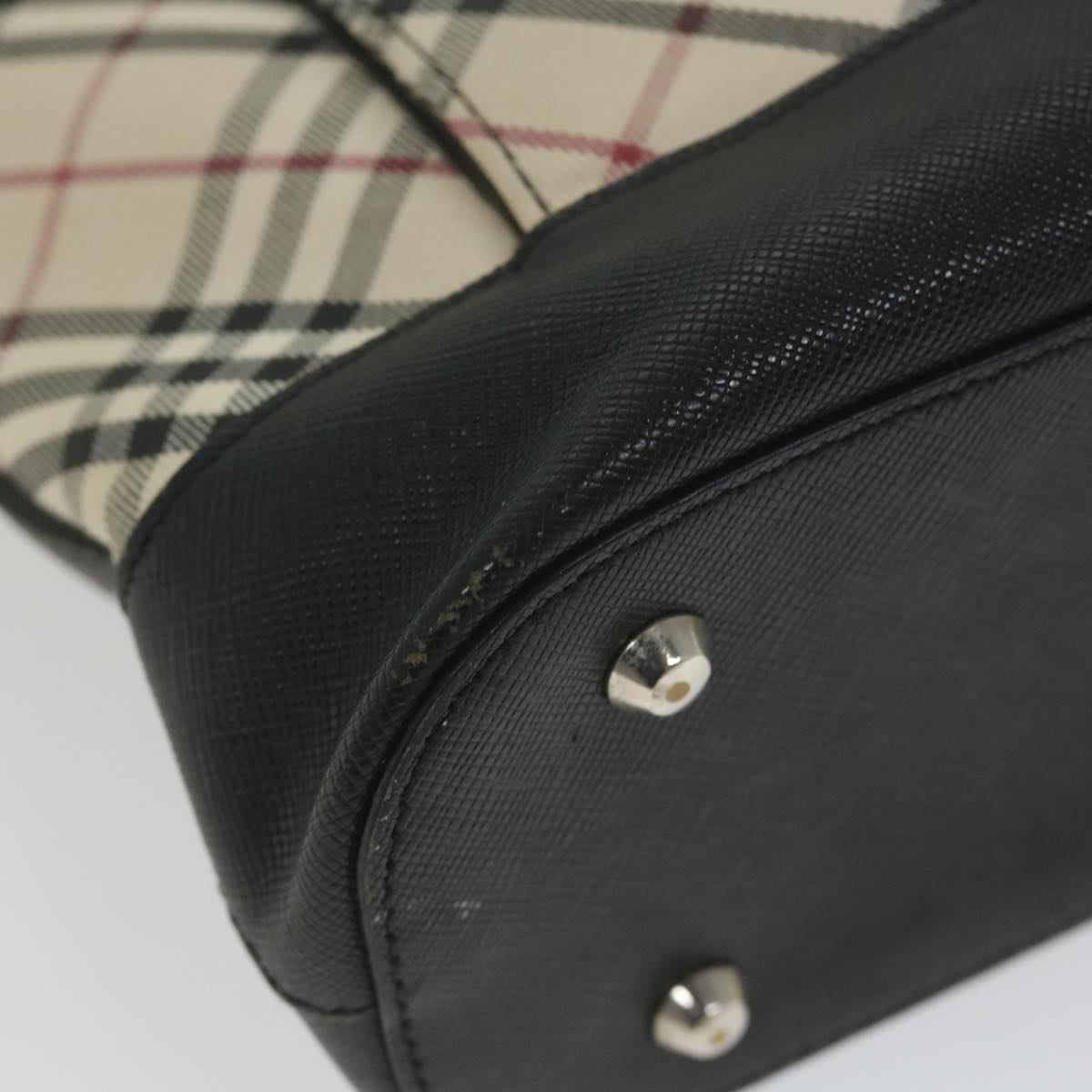 Burberry Nova Check Shoulder Bag Nylon Canvas Beige Auth yk9422