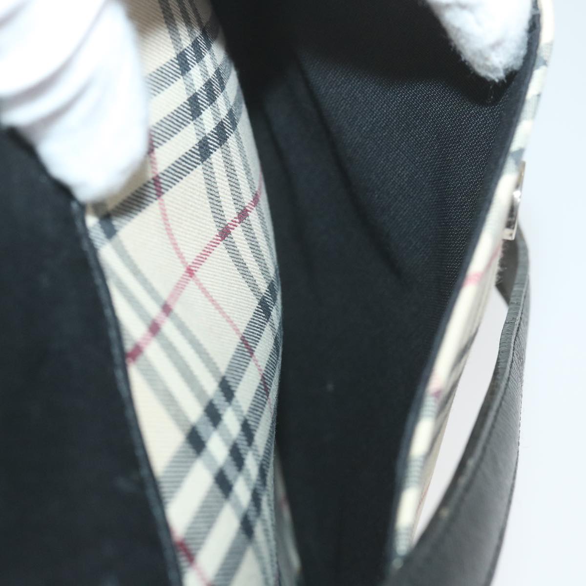Burberry Nova Check Shoulder Bag Nylon Canvas Beige Auth yk9422