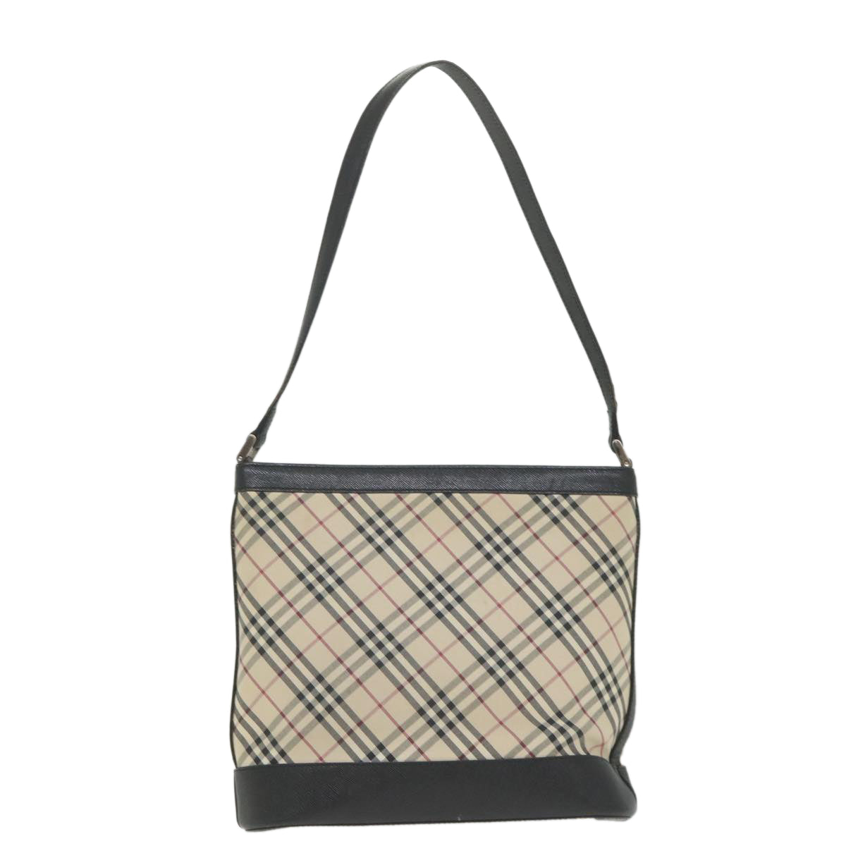 Burberry Nova Check Shoulder Bag Nylon Canvas Beige Auth yk9422