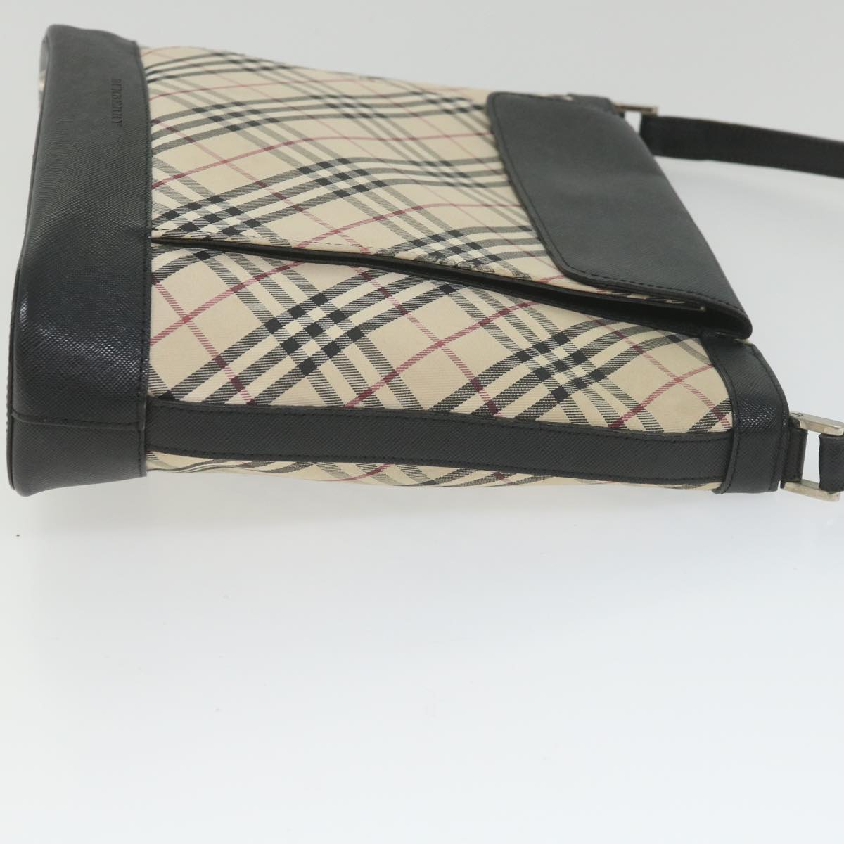 Burberry Nova Check Shoulder Bag Nylon Canvas Beige Auth yk9422