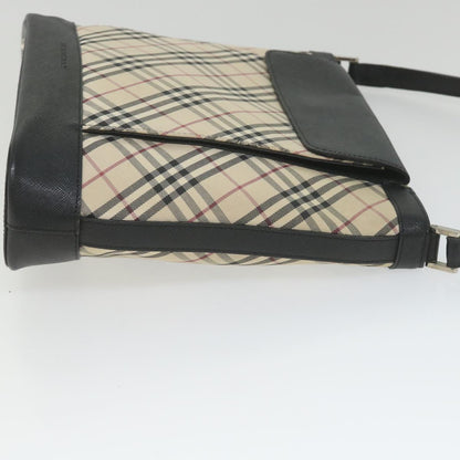 Burberry Nova Check Shoulder Bag Nylon Canvas Beige Auth yk9422