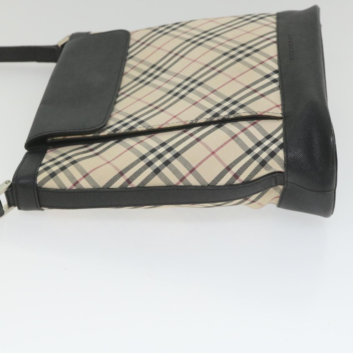Burberry Nova Check Shoulder Bag Nylon Canvas Beige Auth yk9422
