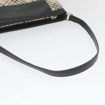 Burberry Nova Check Shoulder Bag Nylon Canvas Beige Auth yk9422