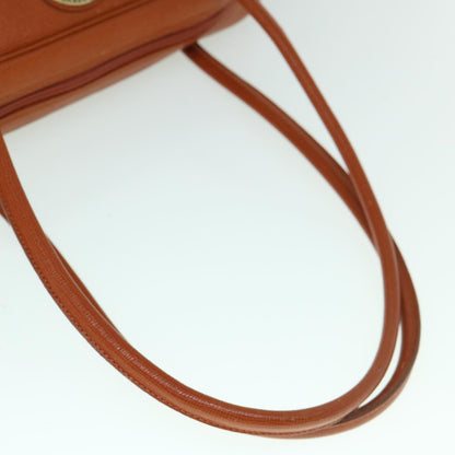 BurberrySs Shoulder Bag Leather Orange Auth yk9596