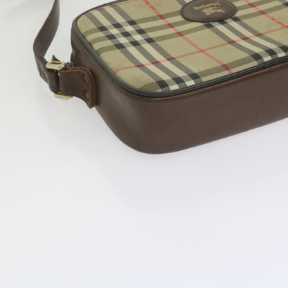 BurberrySs Nova Check Shoulder Bag Canvas Beige Brown Auth yk9787