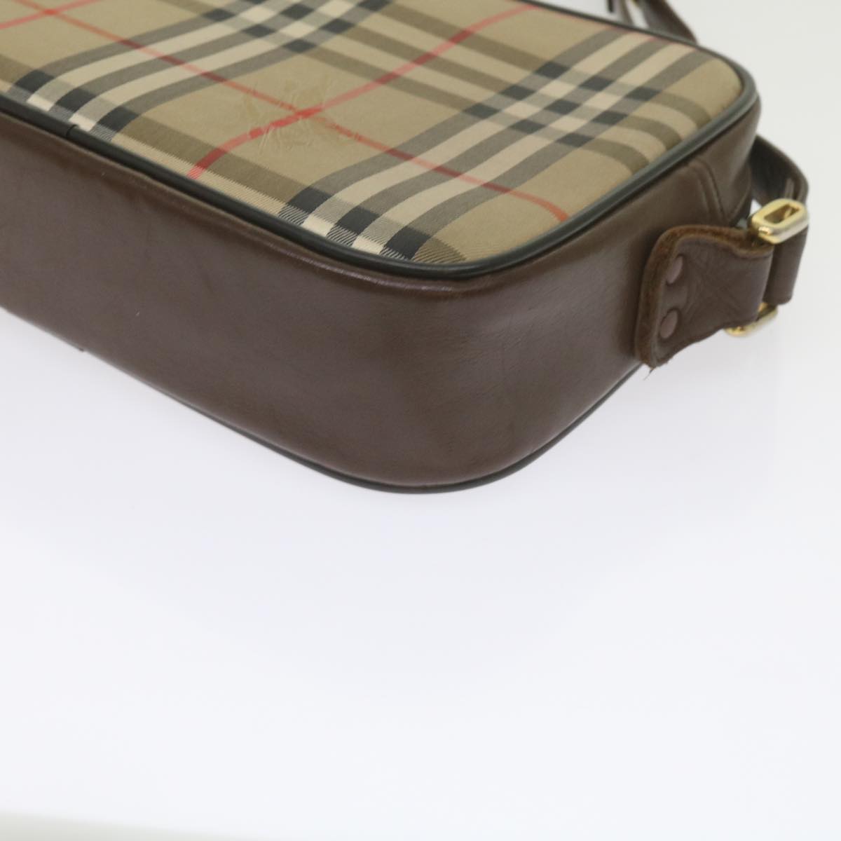 BurberrySs Nova Check Shoulder Bag Canvas Beige Brown Auth yk9787