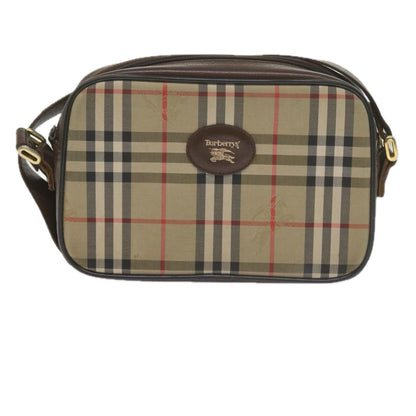 BurberrySs Nova Check Shoulder Bag Canvas Beige Brown Auth yk9787