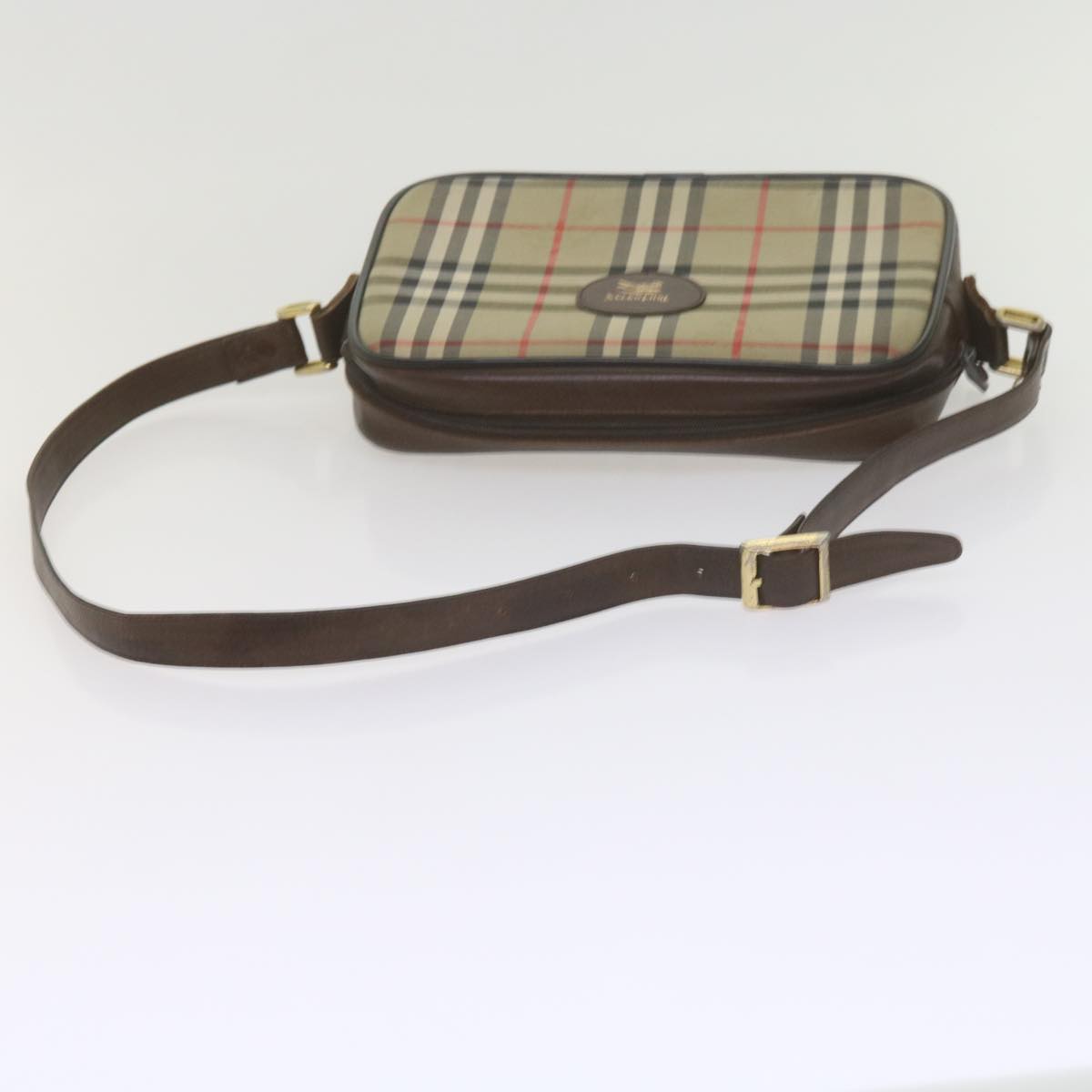 BurberrySs Nova Check Shoulder Bag Canvas Beige Brown Auth yk9787