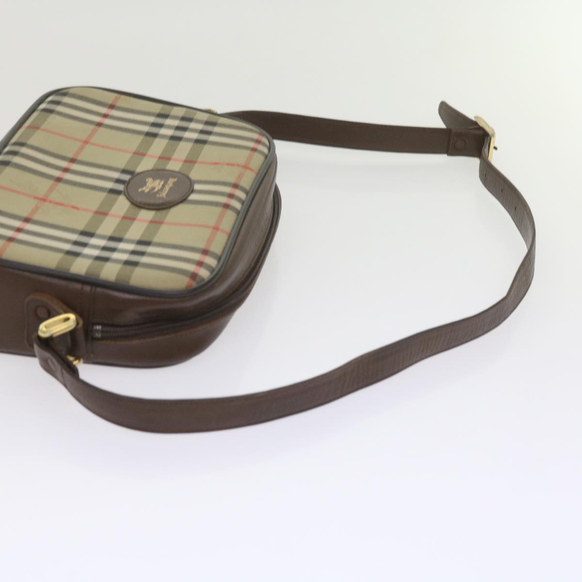 BurberrySs Nova Check Shoulder Bag Canvas Beige Brown Auth yk9787