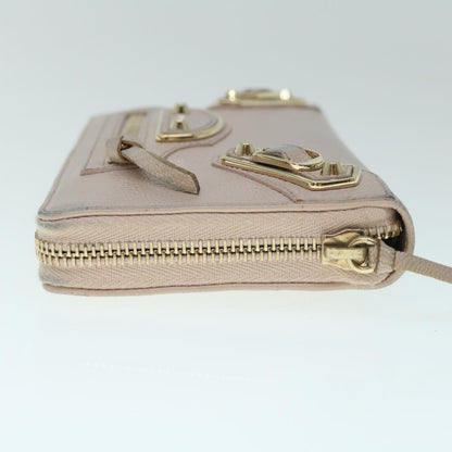Balenciaga Classic Continental Zip Long Wallet Leather Pink 253036 Auth yk9793