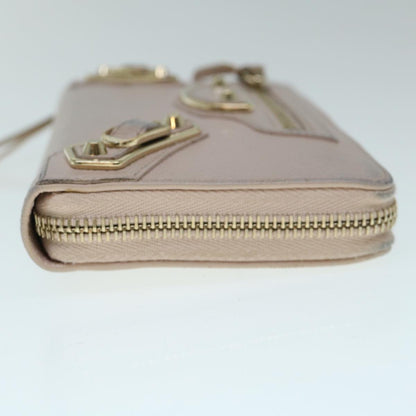Balenciaga Classic Continental Zip Long Wallet Leather Pink 253036 Auth yk9793