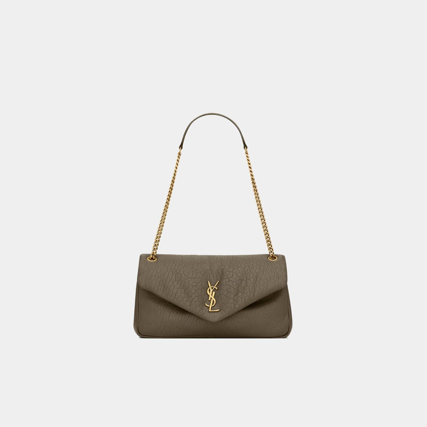 Yves Saint Laurent Calypso Medium In Grained Lambskin, Light Musk, Front