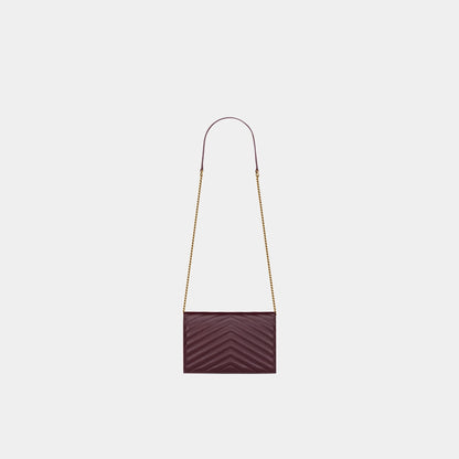 Cassandre Envelope Chain Wallet In Shiny Leather