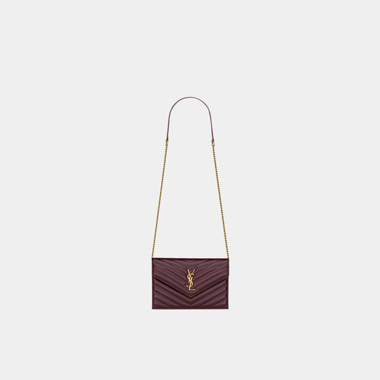 Cassandre Envelope Chain Wallet In Shiny Leather
