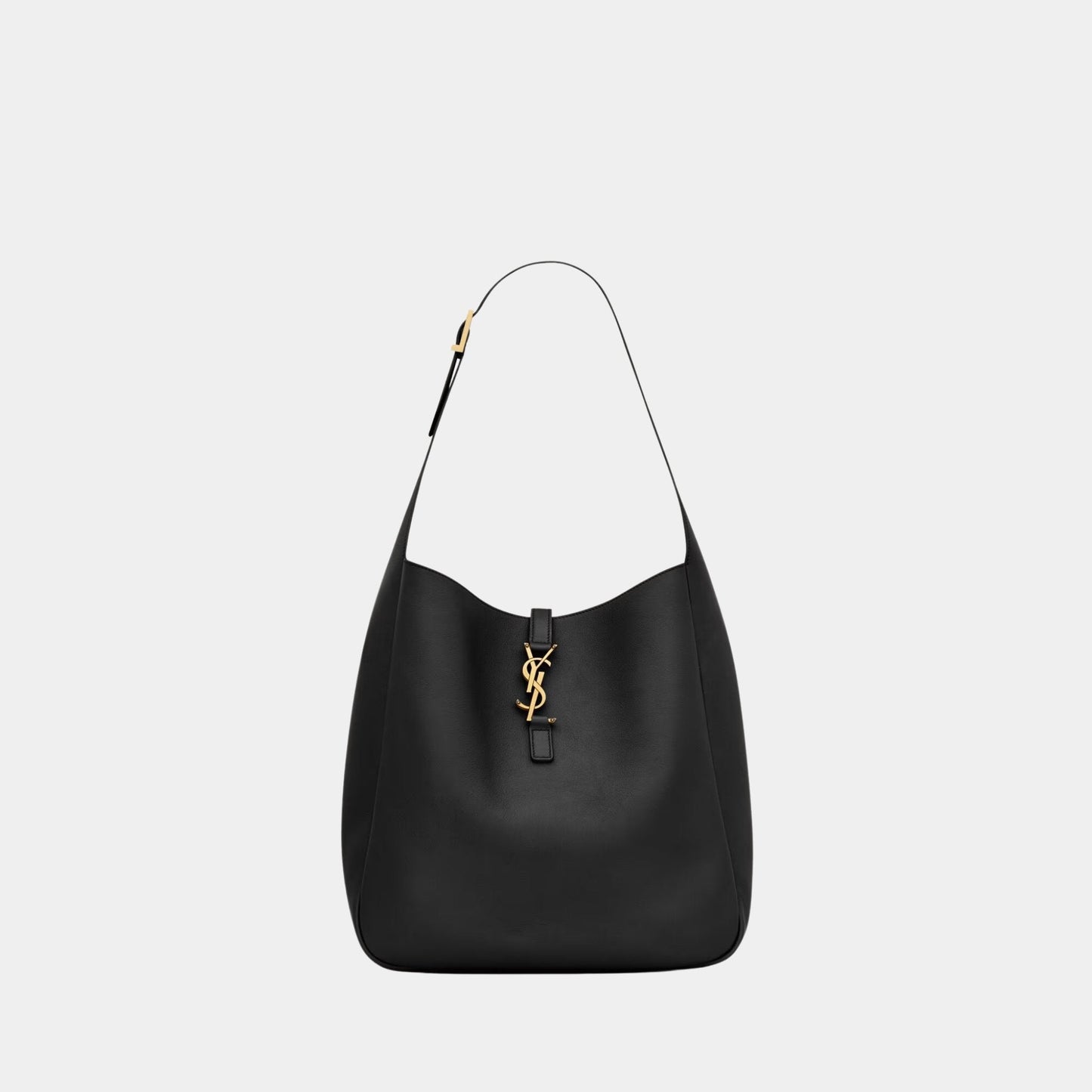 Yves Saint Laurent Le 5 A 7 Supple Large In Grained Leather, Black, Front