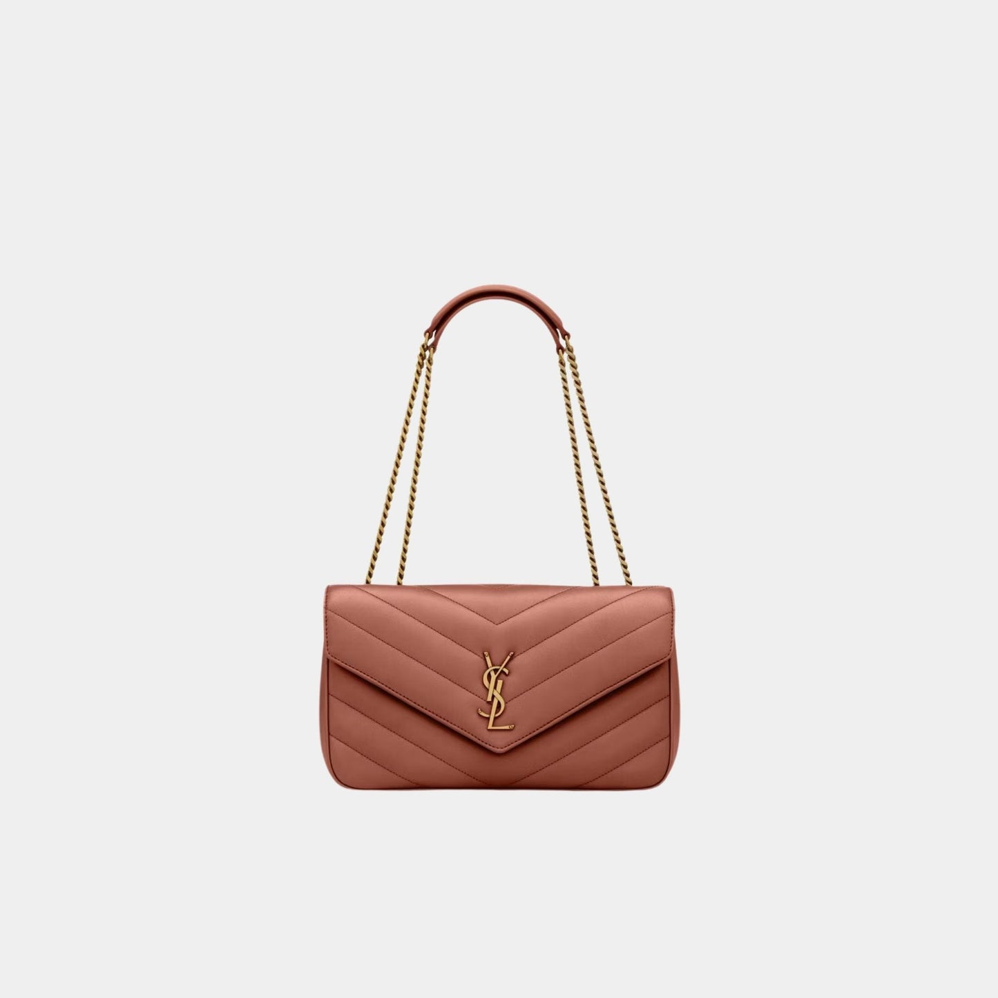 Yves Saint Laurent Loulou Medium In Matelasse Lambskin, Hortensia, Front