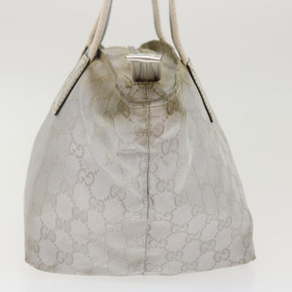 GUCCI GG Canvas Sherry Line Tote Bag Silver Blue gray 131223  yt974