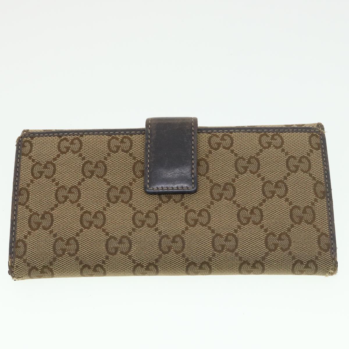 GUCCI GG Canvas Web Sherry Line Long Wallet 2Set Beige Brown Red  yt976