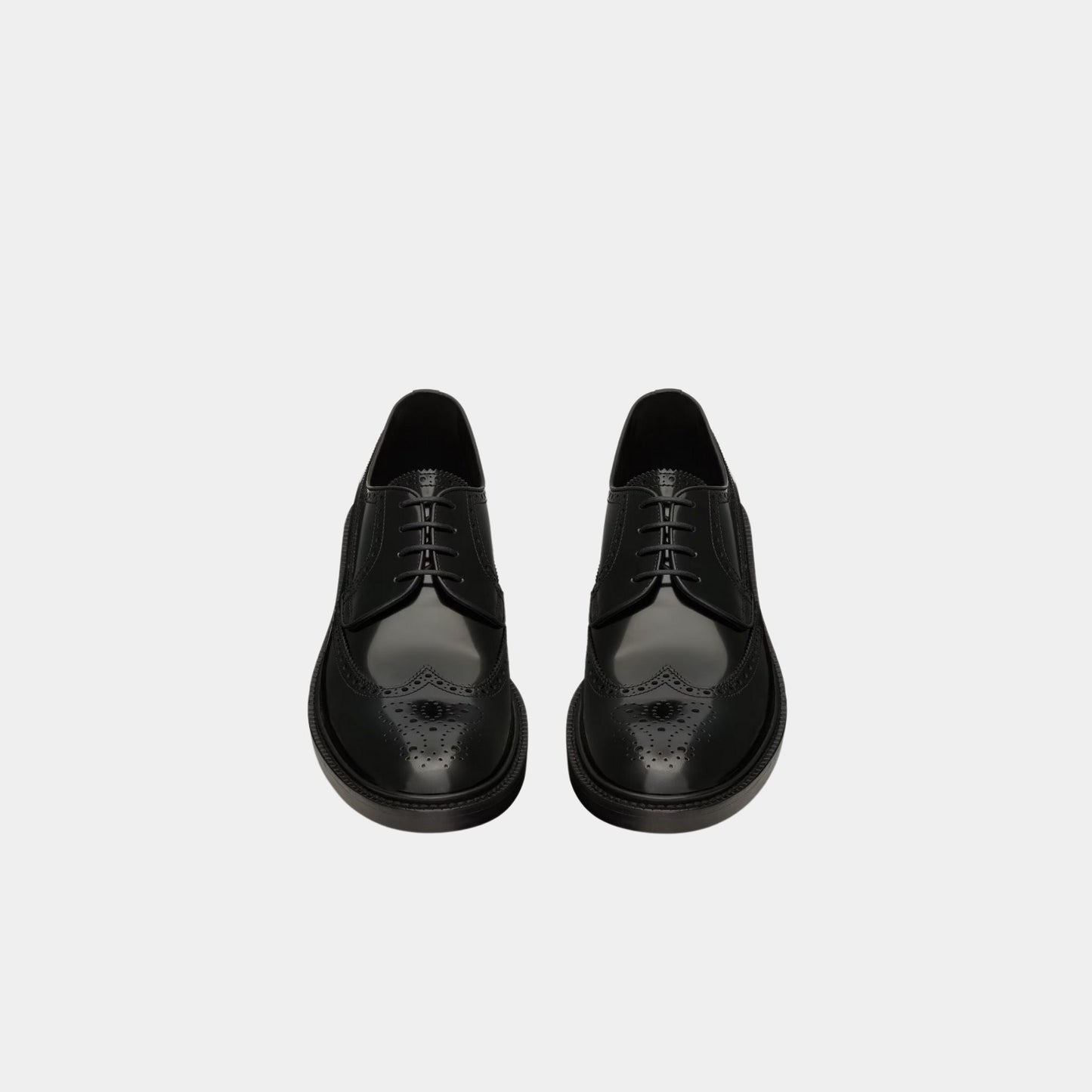 Antoine Derbies in Black Glazed Leather