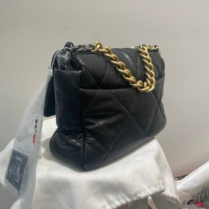Chanel Black Quilted Leather 19 Flap Bag