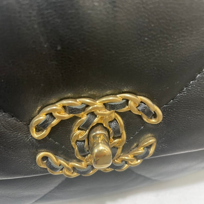 Chanel Black Quilted Leather 19 Flap Bag
