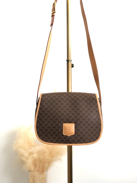 CELINE  Flap Shoulder bag Brown Vintage kbjacj