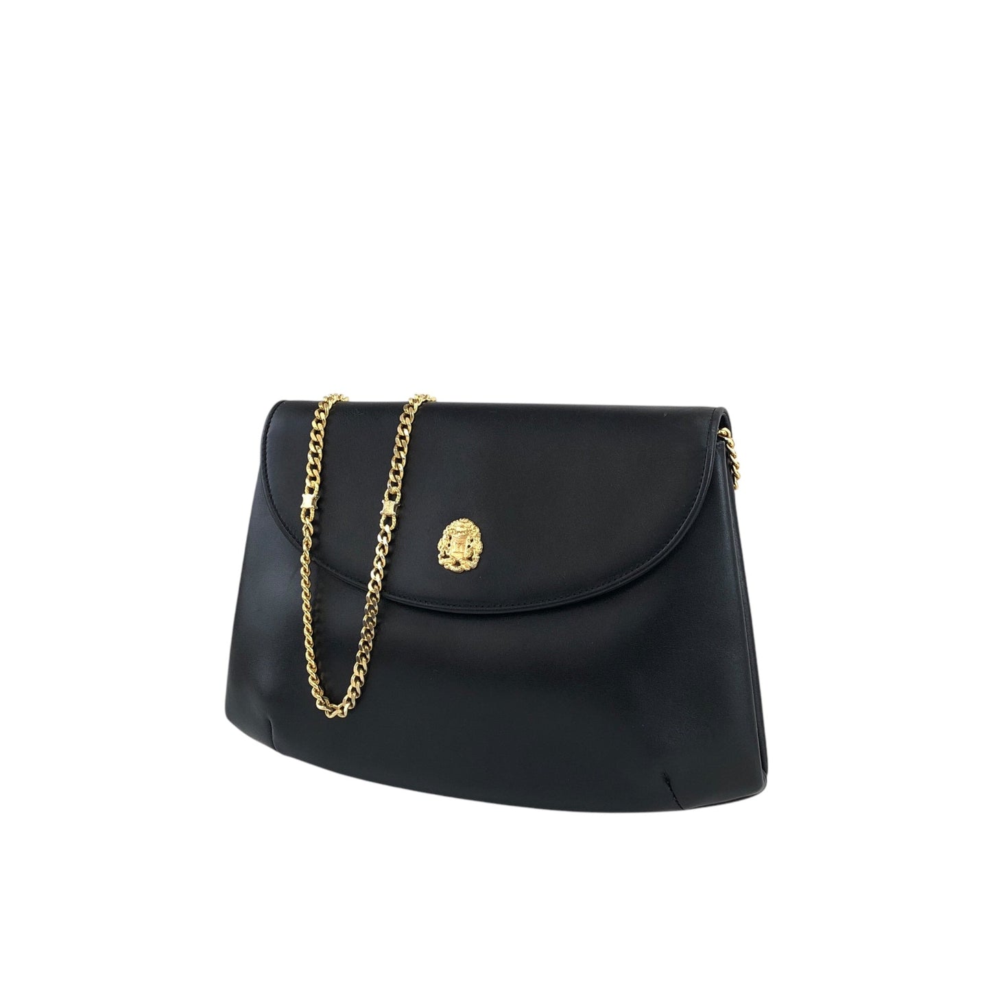 CELINE  Emblem Motif Chain Shoulder bag Black Vintage hp4pbe