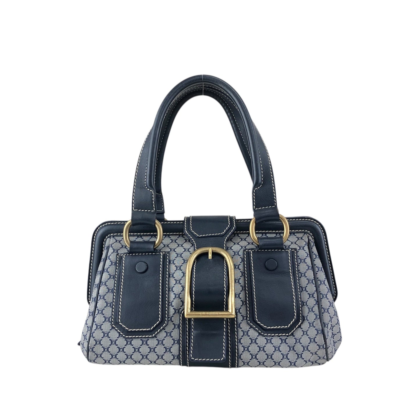 CELINE  Front Buckle Handbag Navy Vintage rk6nfn