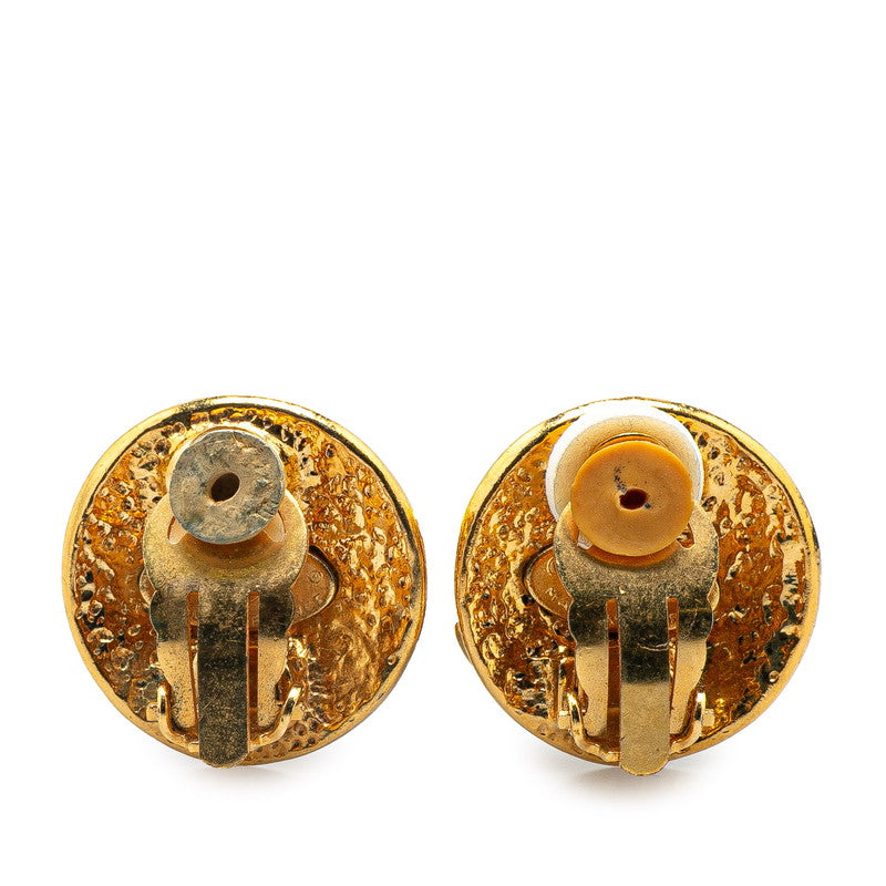 Chanel Gold Plated Coco Mark Vintage Earrings 94P